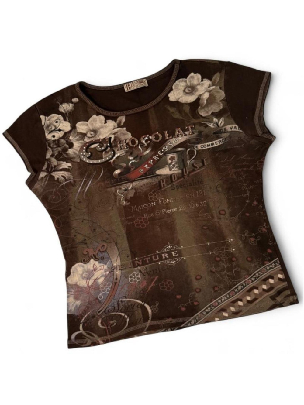 Y2K Blue Canyon Clothing Petite Brown Y2K grunge shirt - Size PL (petite large)